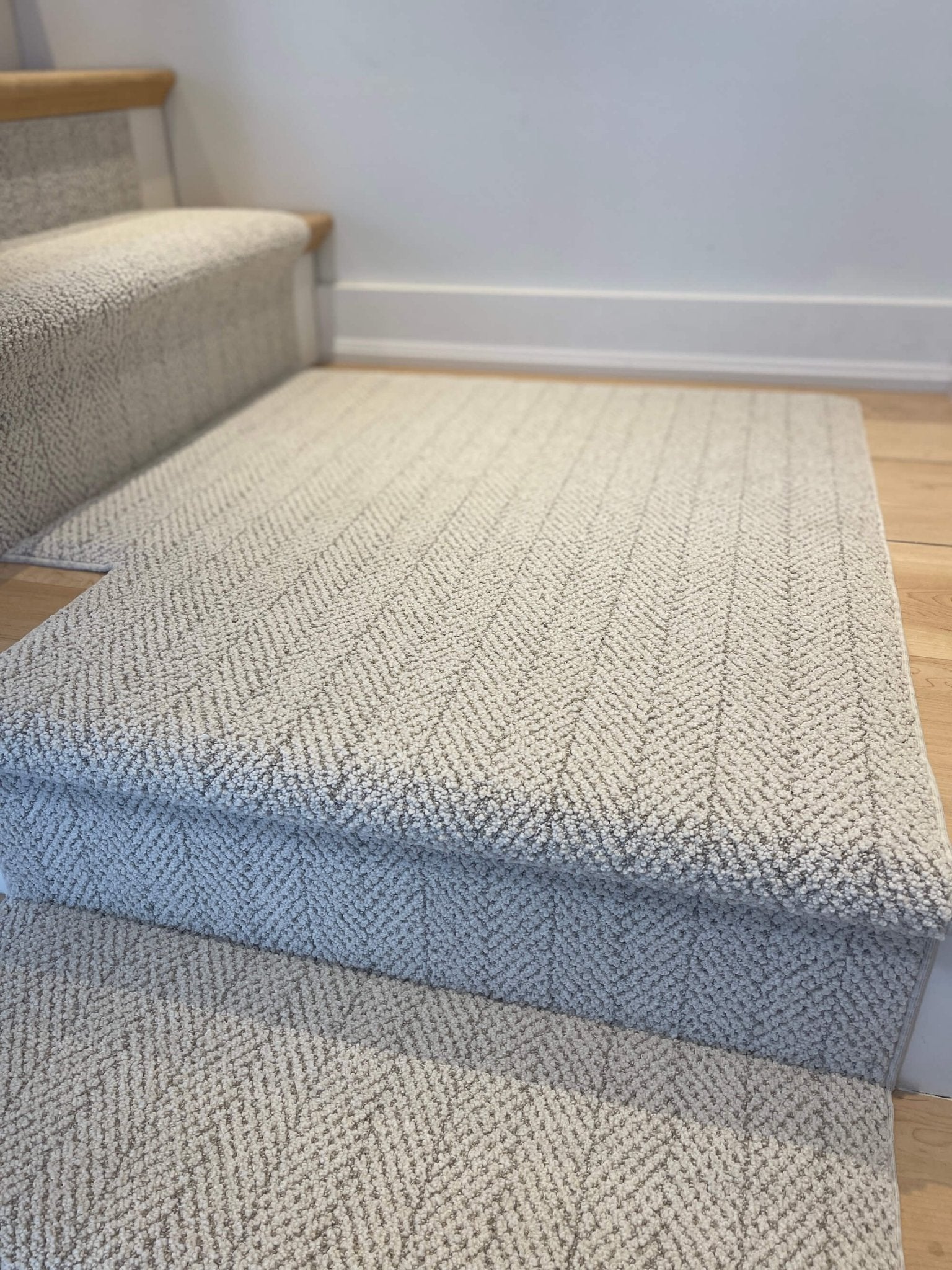Amalfi Carrara Herringbone Stair Runner