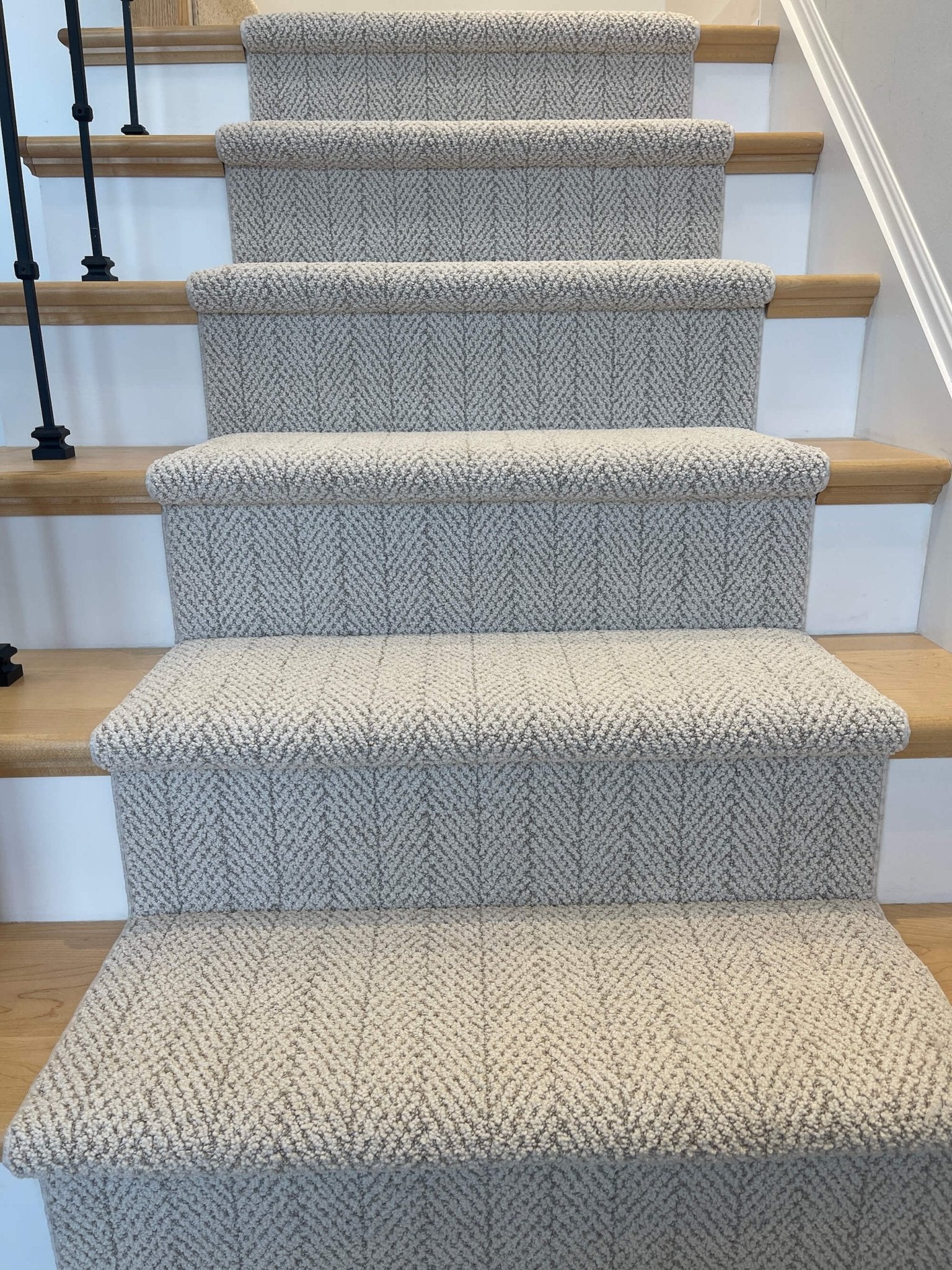 Amalfi Carrara Herringbone Stair Runner
