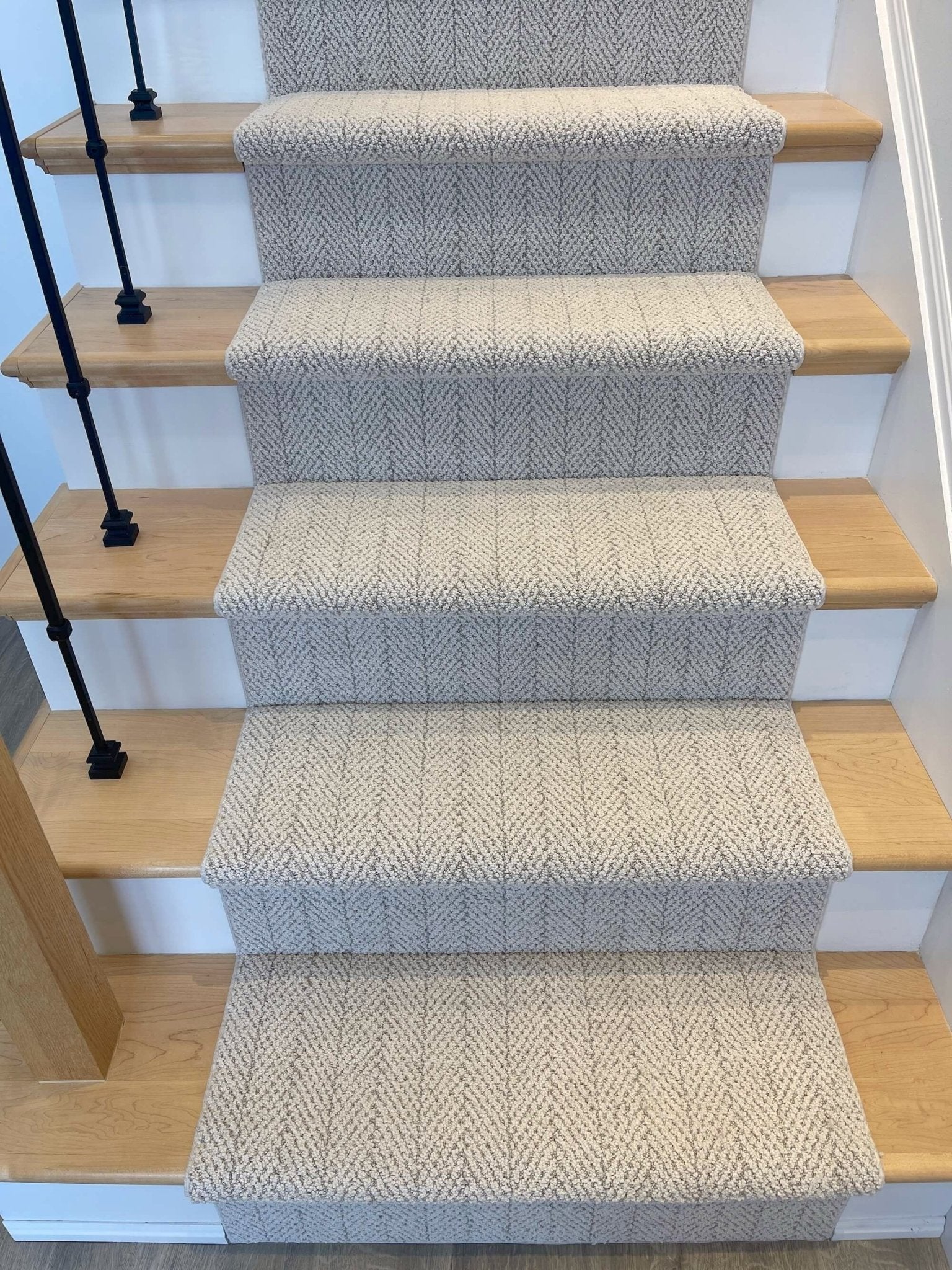 Amalfi Carrara Herringbone Stair Runner