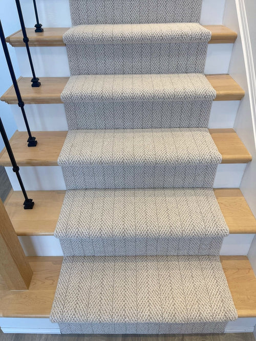Amalfi Carrara Herringbone Stair Runner