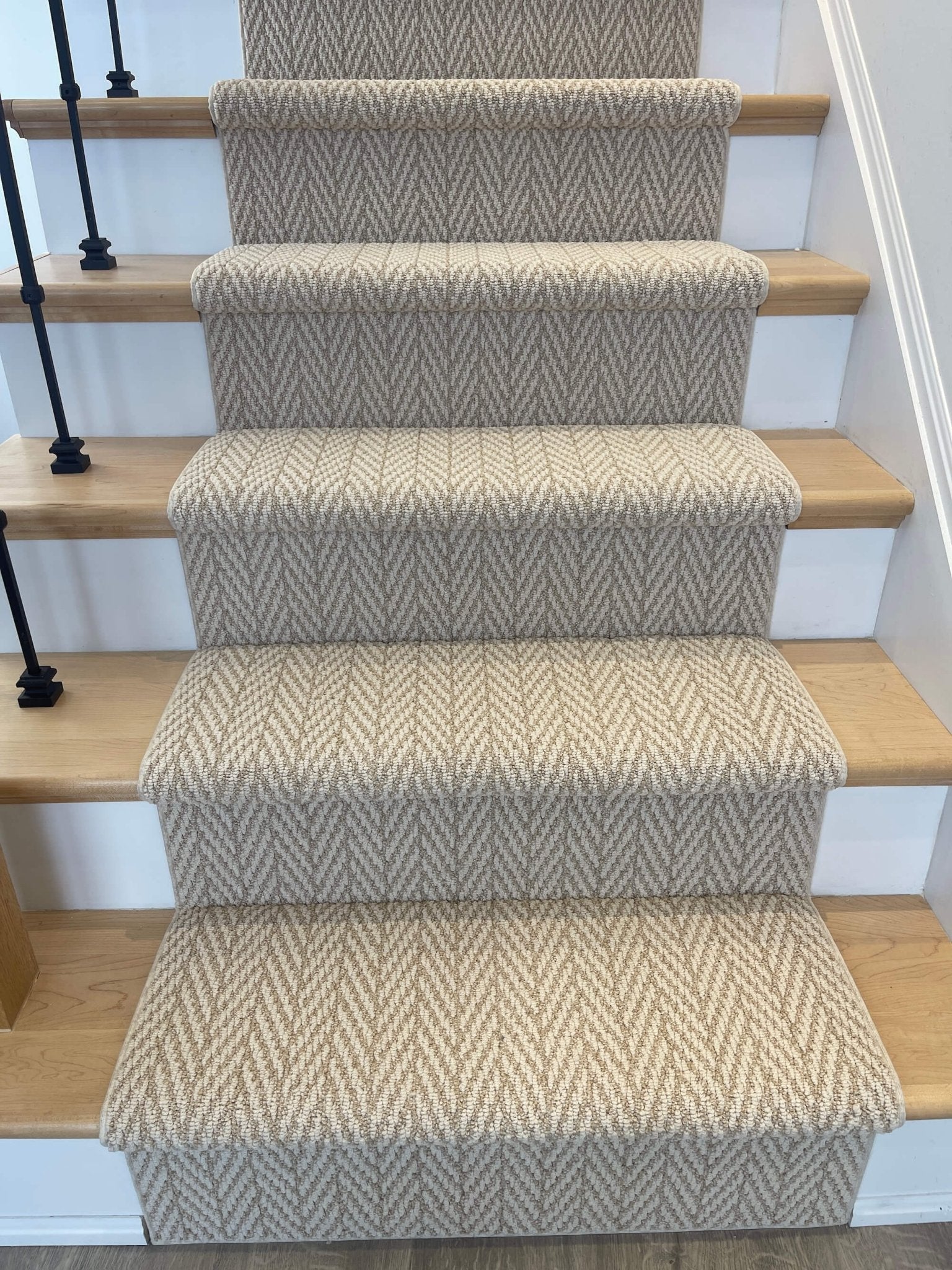 Anderson Tuftex Boutique Herringbone stair runner on staircase