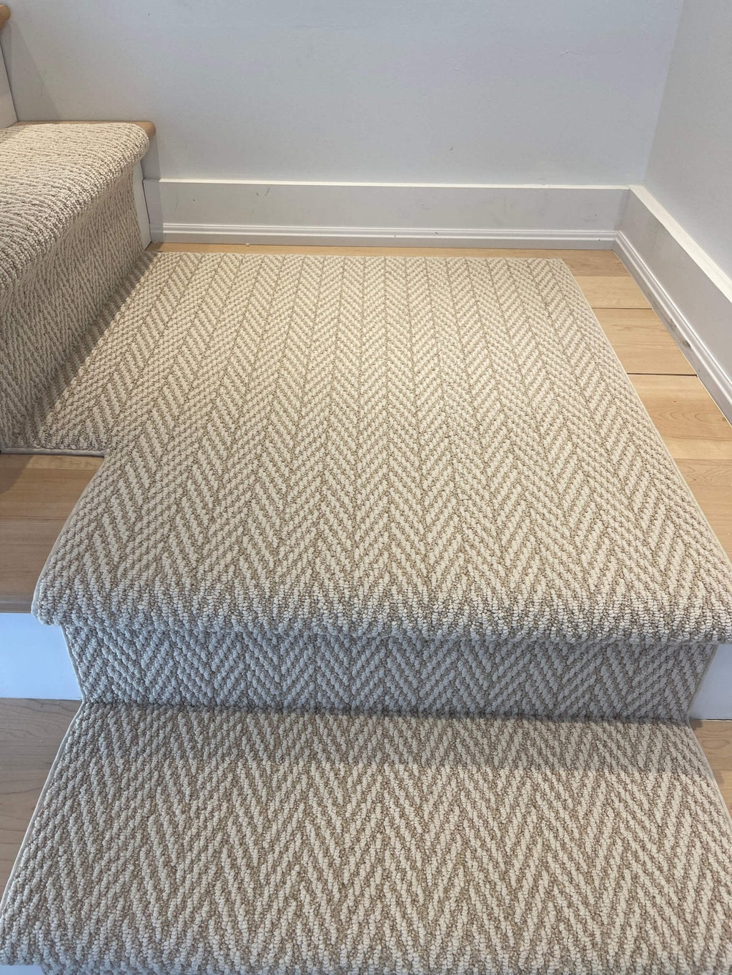 Boutique Herringbone on a turn landing