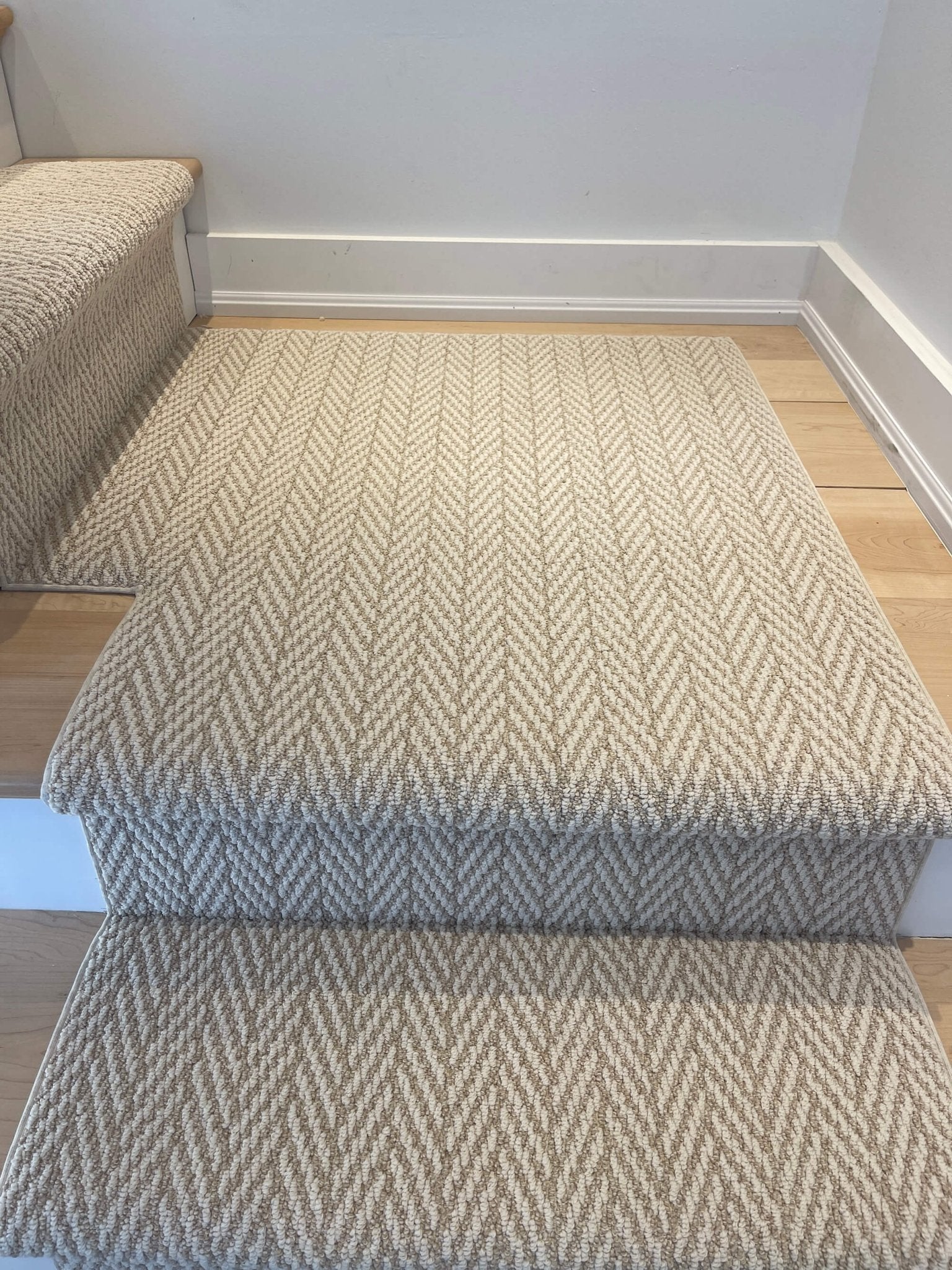 Boutique Herringbone on a turn landing